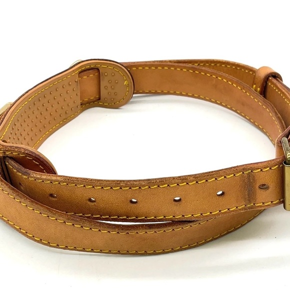 Louis Vuitton Tan Leather Belt with Gold Accents - Picture 3 of 14